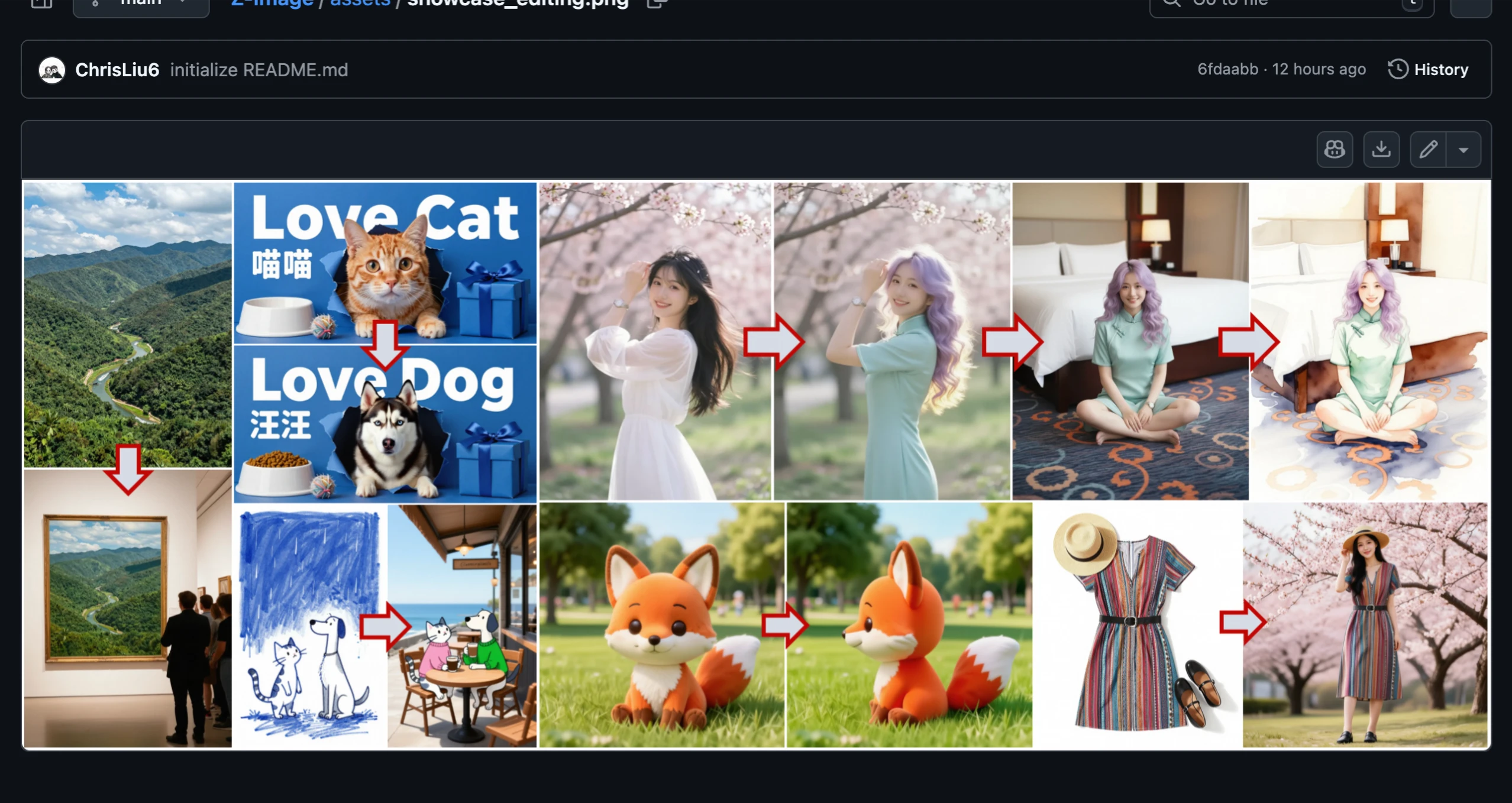 Z-Image-Edit example showing instruction-based image editing